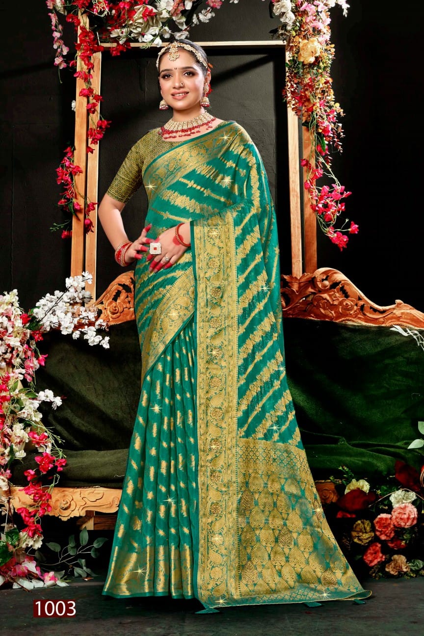 Darpan Saroski Vol 3 By Saroj Organza Swarovski Designer Sarees Wholesale Shop In Surat
